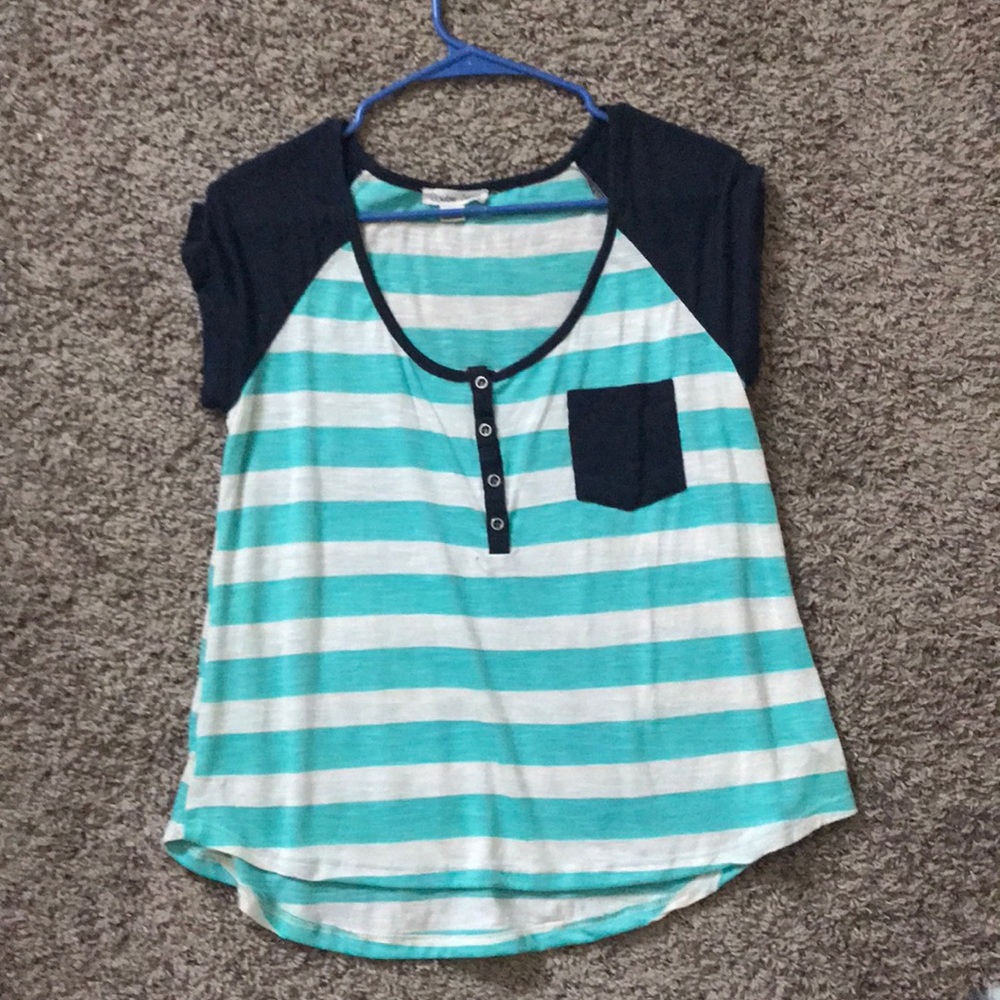 Blue striped shirt